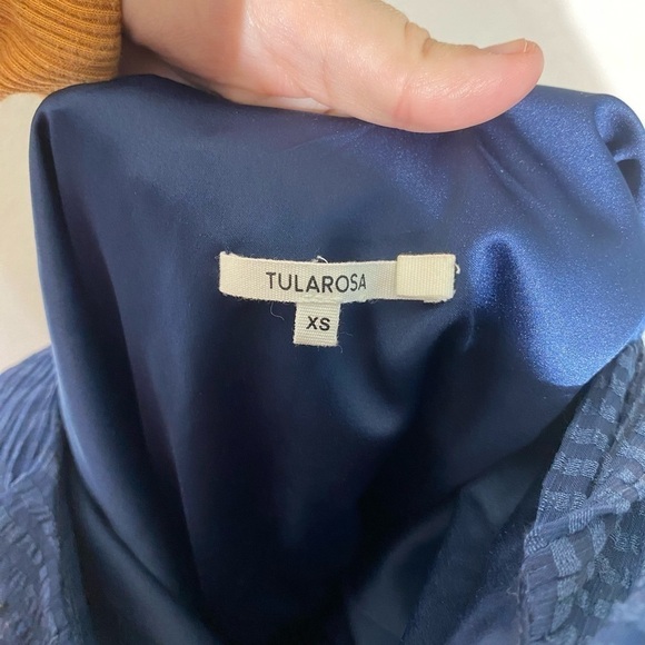 TULAROSA Revolve Augustine dress in navy blue mini short ruffles summer Easter - Picture 9 of 9